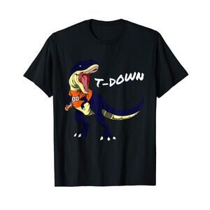 Denver Dinosaur T Rex Football Touchdown Kids Boys Girls T Shirt
